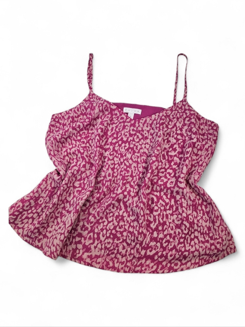 Leith Pink Animal Print Swing Tank, Women's Size Small